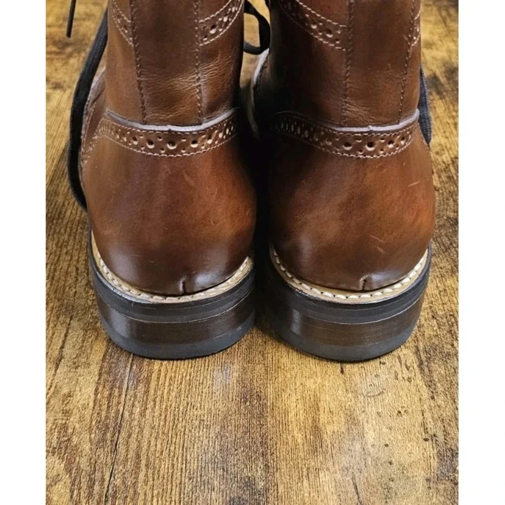 Thursday Boot Company Leather Wingtip Boots Men‎ Size 7 Brown Preppy Academia